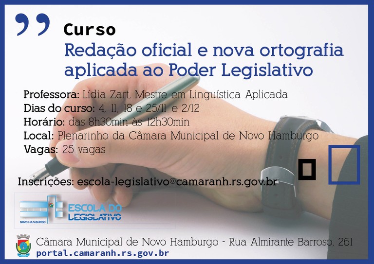 Curso de Redação aplicada ao Legislativo