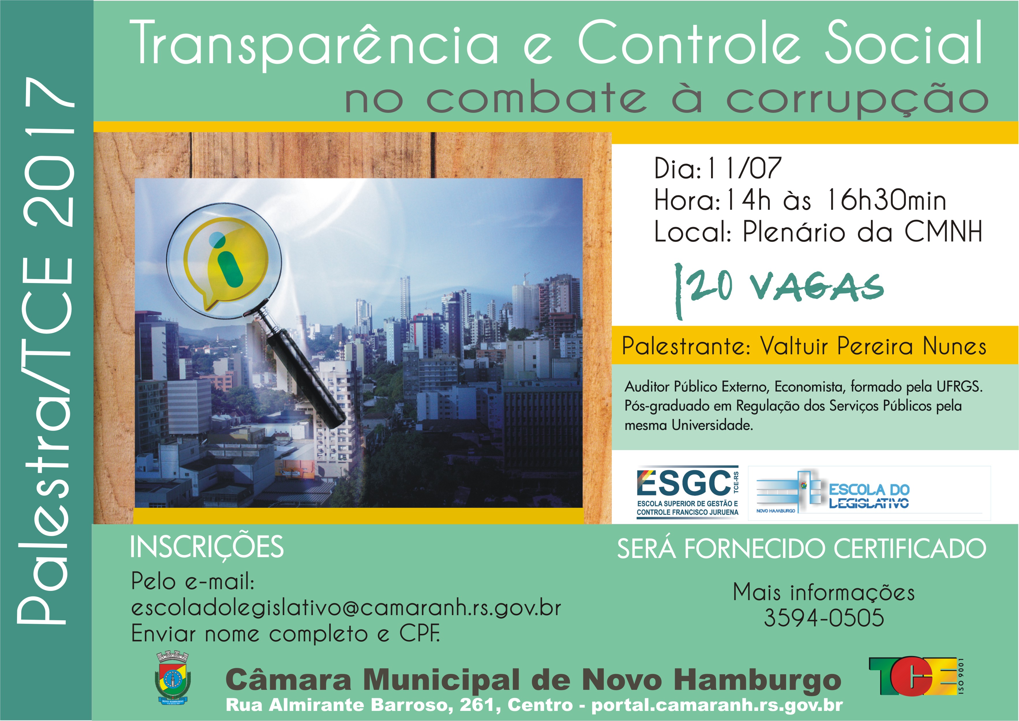 Palestra TCE controle social no combate à corrupção