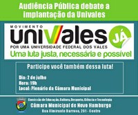 Audiência Pública debate implantação da Univales no dia 2