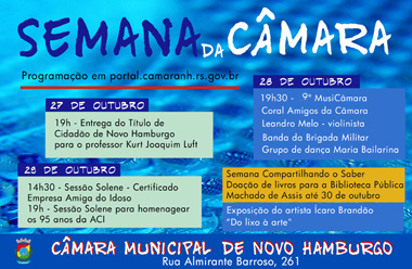 Cerimônia de entrega do título de Cidadão de Novo Hamburgo será realizada hoje