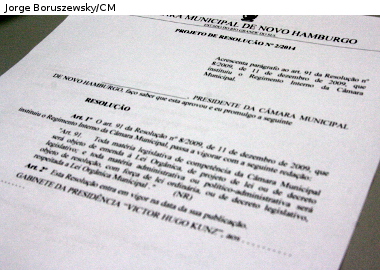 Projeto de Resolução altera Regimento Interno da Câmara