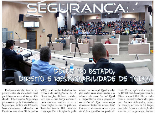  Segurança pública é o tema da 36ª edição do jornal Câmara Notícias