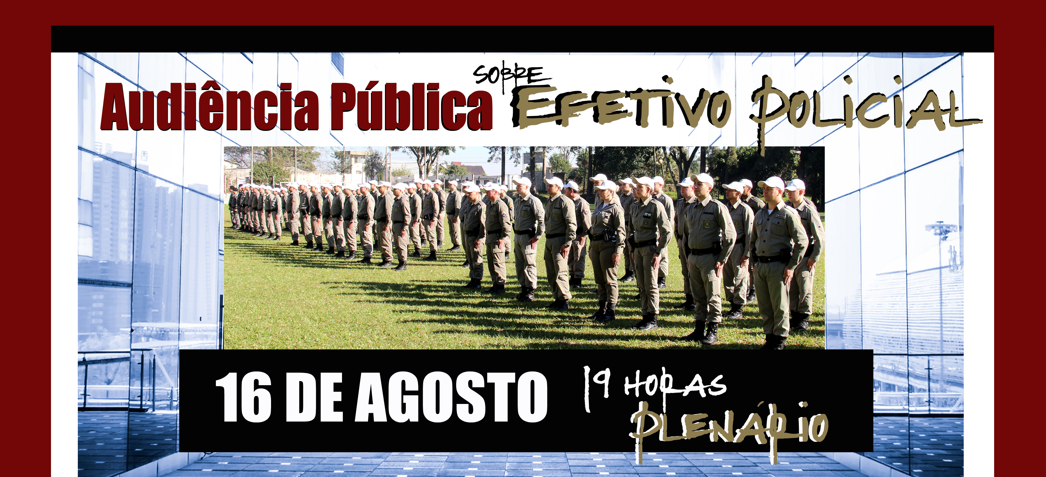 Audiência do Parlamento Metropolitano buscará solução para defasagem do efetivo policial 