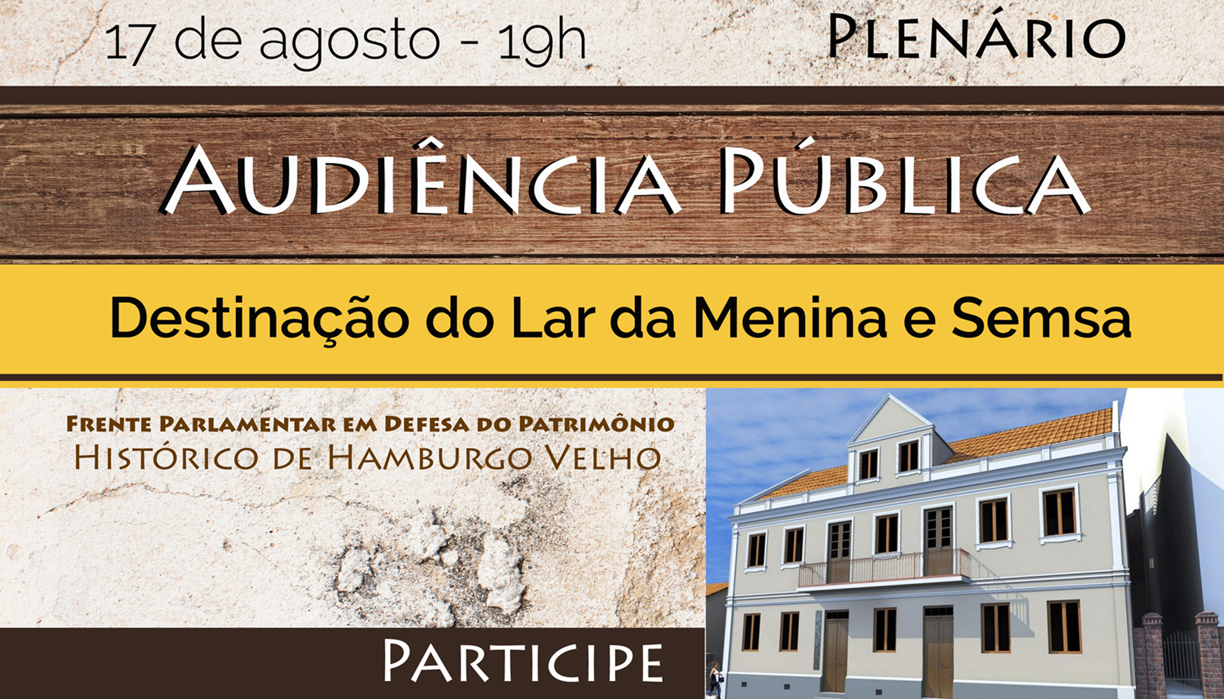 Audiência pública debaterá no dia 17 destinação do Lar da Menina e Semsa