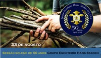 Câmara homenageará cinquentenário do Grupo Escoteiro Hans Staden em sessão solene
