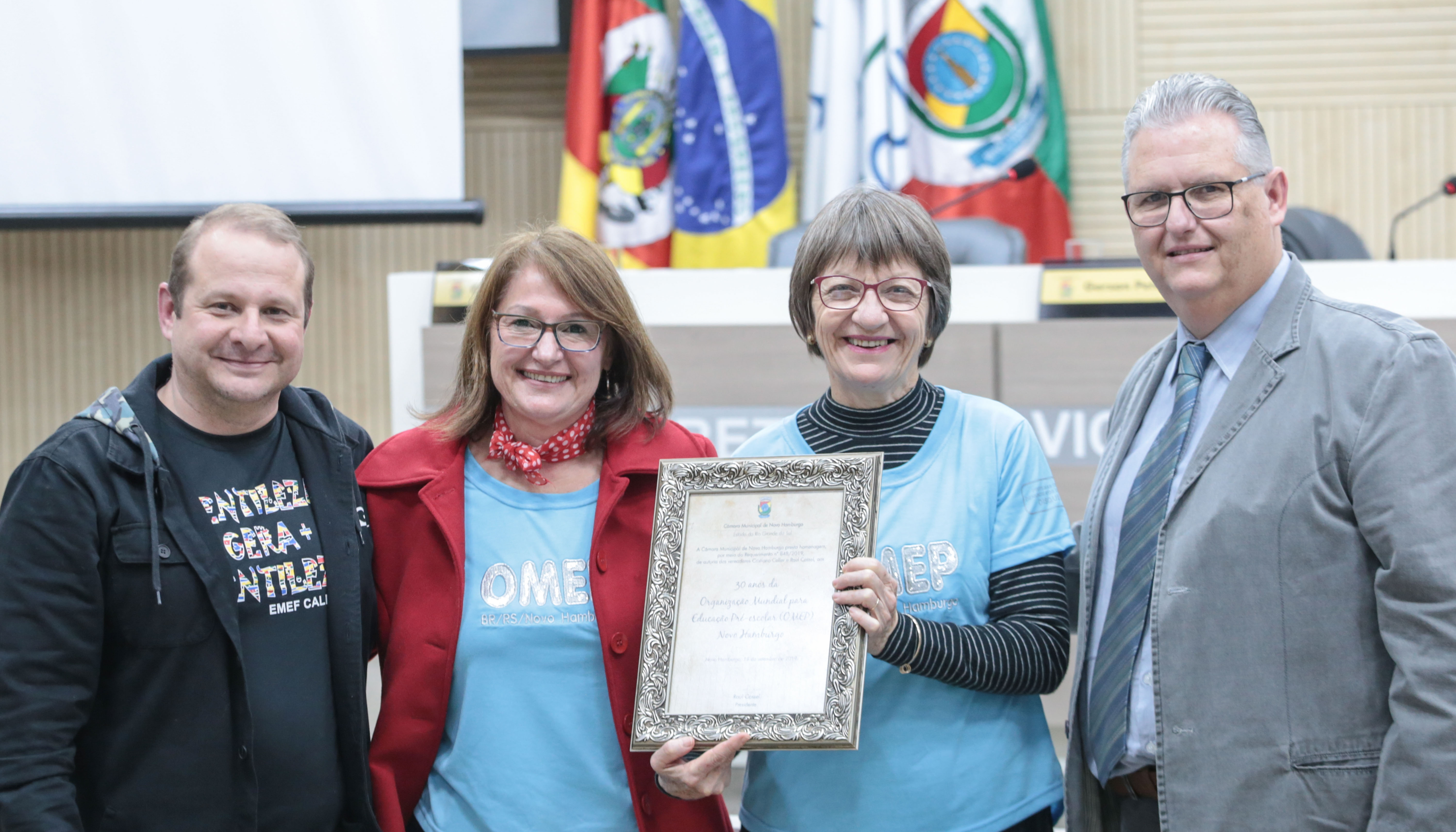 Câmara homenageia os 30 anos da Omep em Novo Hamburgo