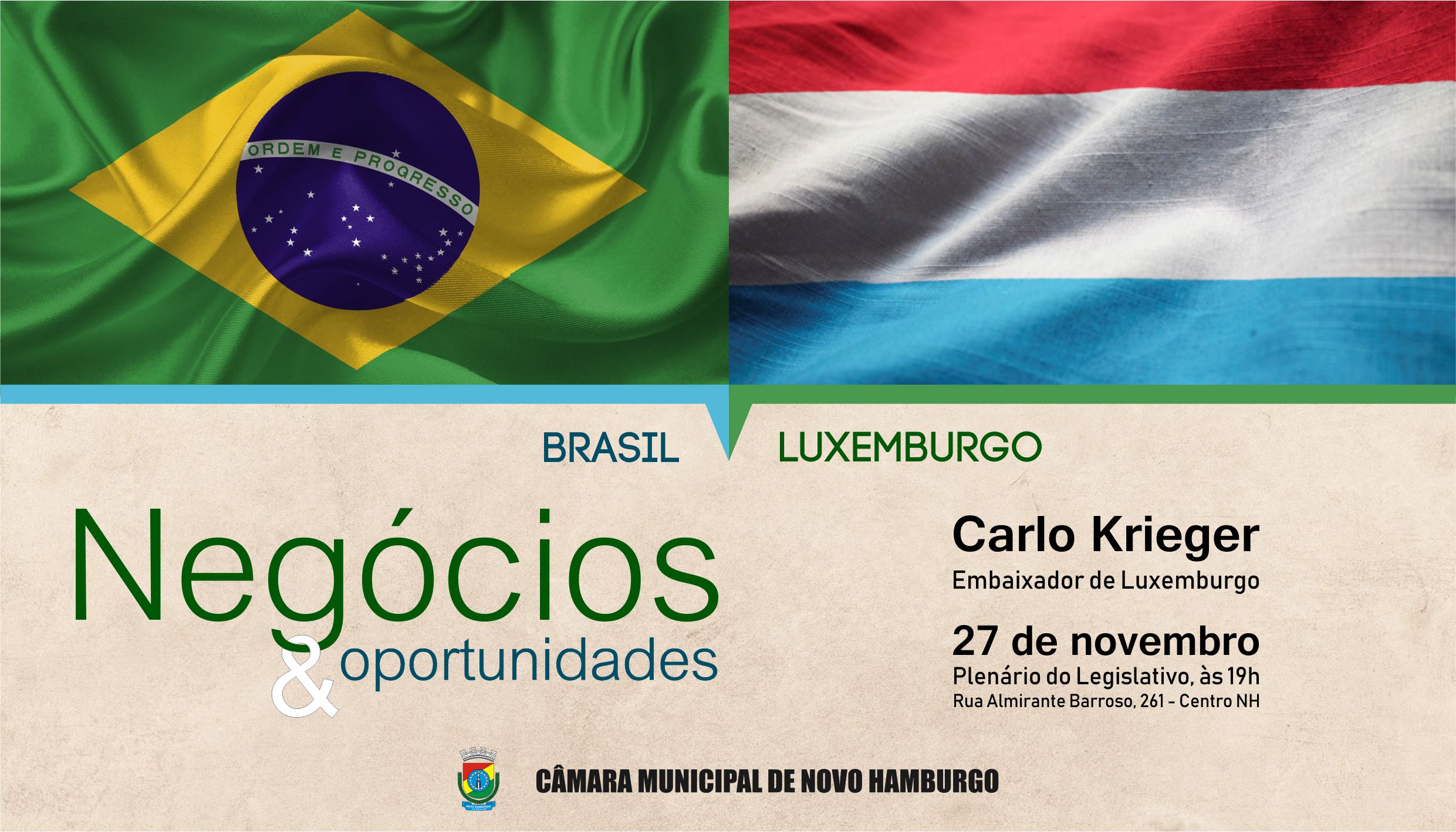 Legislativo de Novo Hamburgo recebe palestra de embaixador de Luxemburgo