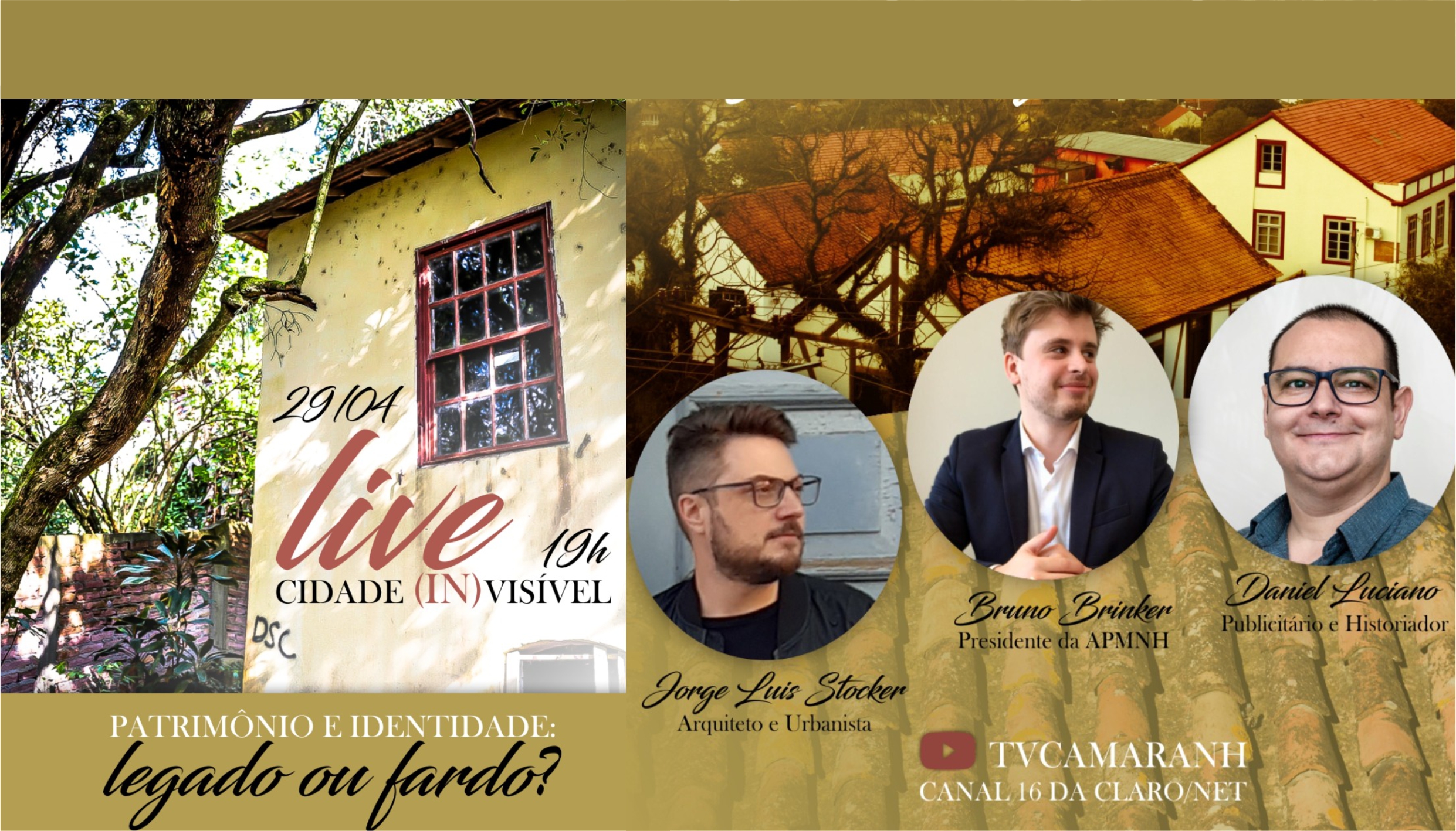 Live Cidade (In)visível debate amanhã patrimônio enquanto legado ou fardo