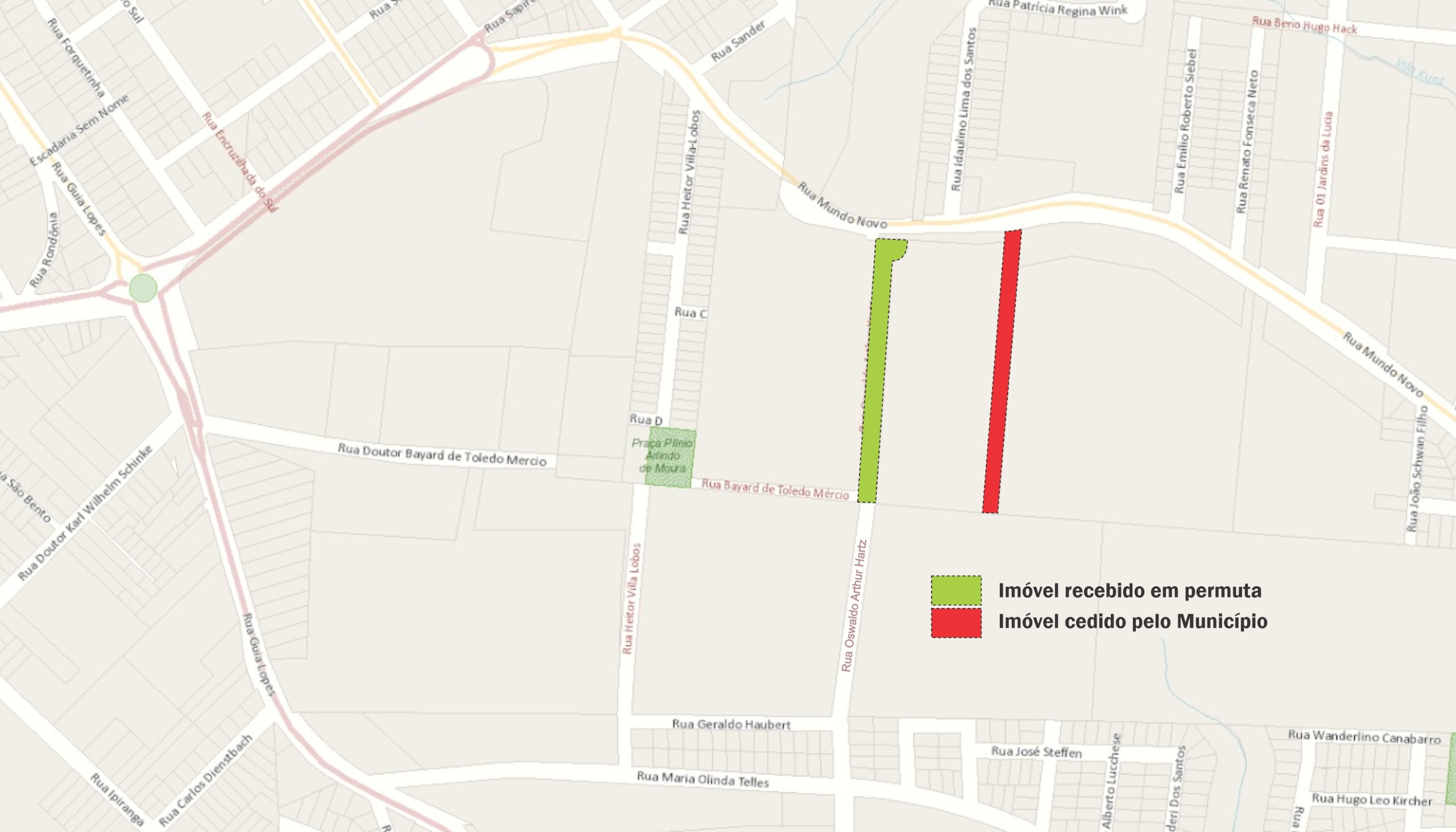 Prefeitura propõe permuta para viabilizar prolongamento da rua Oswaldo Arthur Hartz