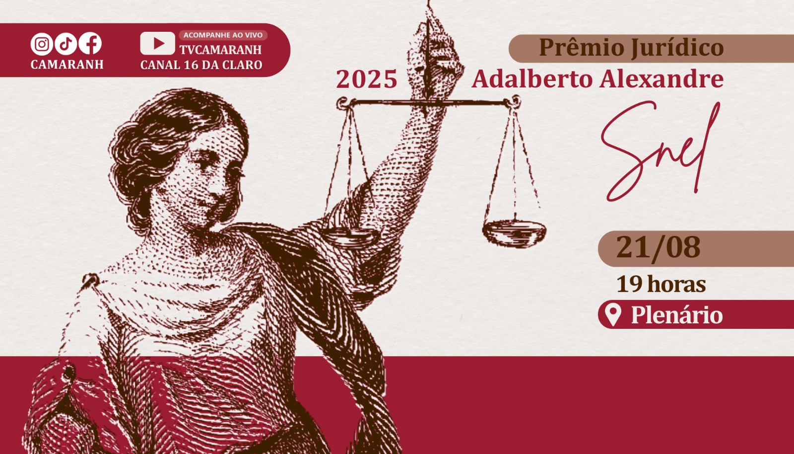 Prêmio Jurídico Adalberto Alexandre Snel será entregue no dia 21