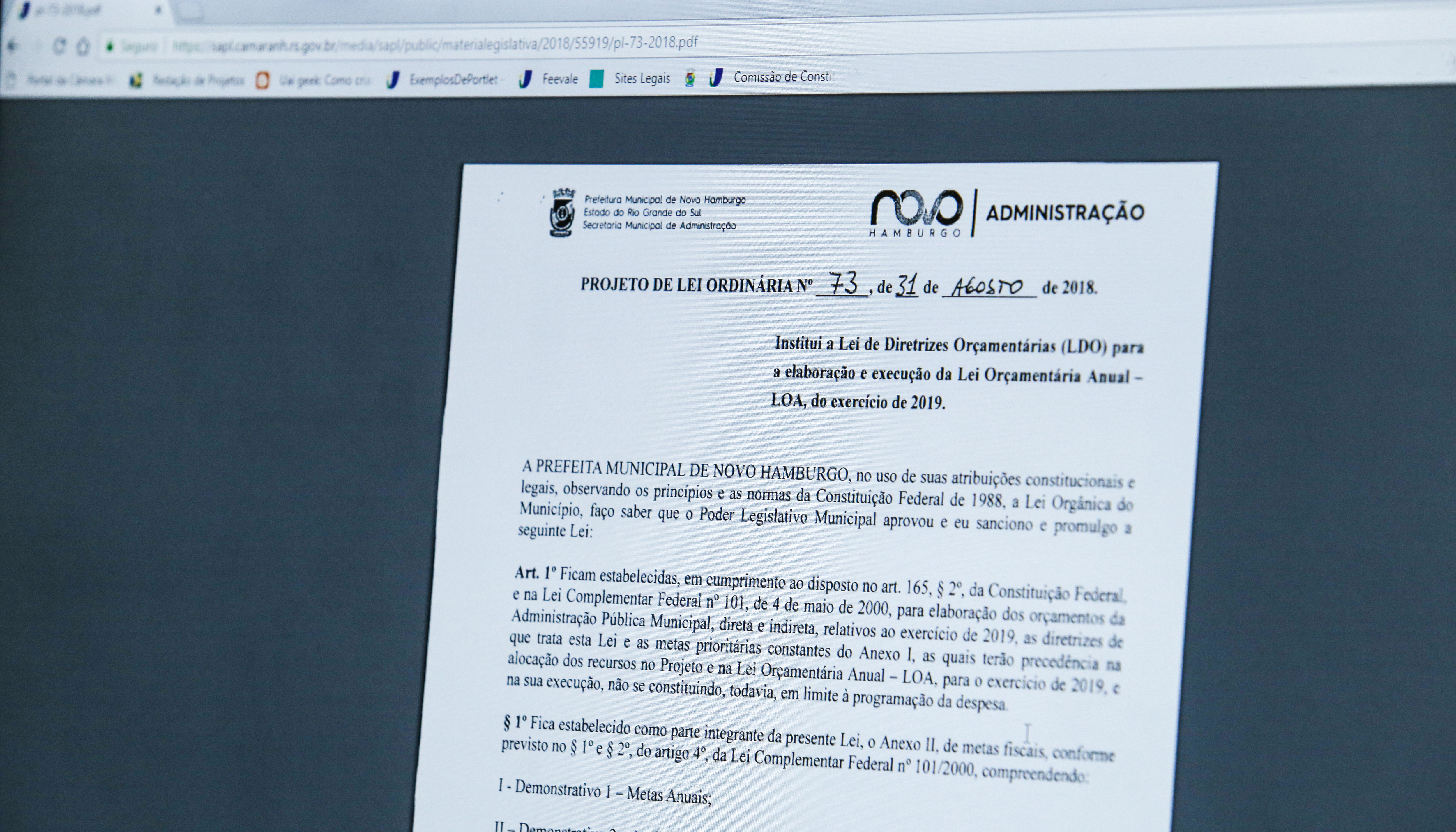 Projeção de orçamento para 2019 prevê queda de arrecadação de R$ 54,2 milhões