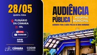 Situação do Hospital Municipal será debatido em audiência pública na próxima quinta, 28