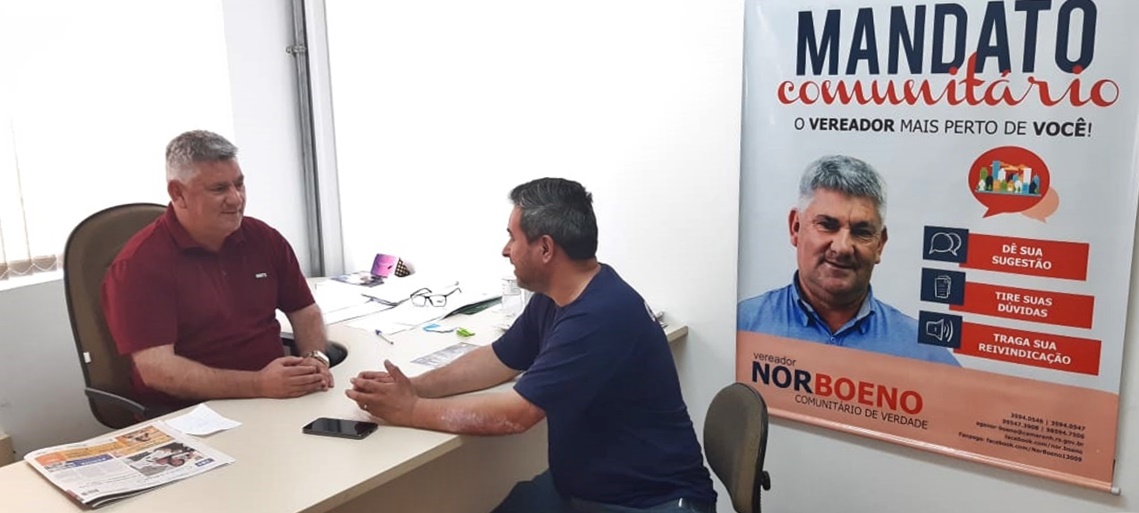 02/10/2019 - Vereador Nor Boeno recebe visita da comunidade hamburguense em seu gabinete