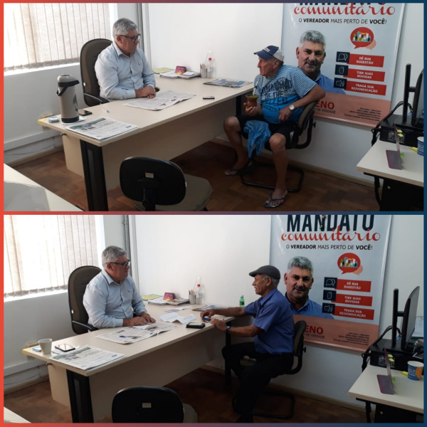 03/12/2019 - Vereador Nor Boeno recebe moradores dos bairros Vila Nova e Canudos em seu gabinete
