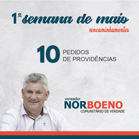 09/05/2019 - Nor Boeno encaminha dez pedidos de providências à Prefeitura
