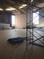 15/04/2021 -  Vereador Gustavo Finck fiscaliza obras no Ginásio da Fenac