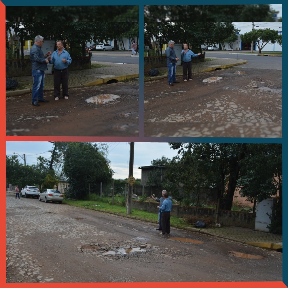 15/08/2019 - Vereador Nor Boeno visita rua Kiel em Canudos e pede melhorias da pavimentação