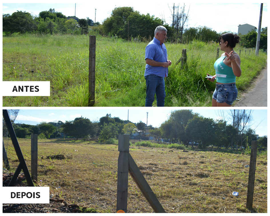 16/05/2018 - Atendido pedido de Nor Boeno por cercamento e limpeza de terreno no bairro Liberdade