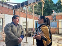 16/07/2025 - Vereador Brizola visita obra de revitalização na Escola Madre Benícia