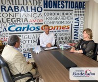 17/03/2022 - Vereadora Lourdes Valim visita o gabinete do deputado federal Carlos Gomes