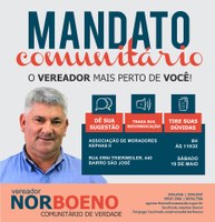 18/05/2018 - Vereador Nor Boeno realiza Mandato Comunitário no bairro São José