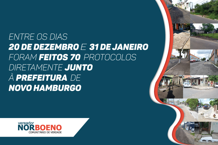 19/02/2020 - Vereador Nor Boeno protocola mais de 50 pedidos durante o recesso parlamentar