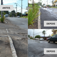 19/04/2018 - Vereador Nor Boeno tem pedido de operação tapa-buraco atendido no bairro Liberdade