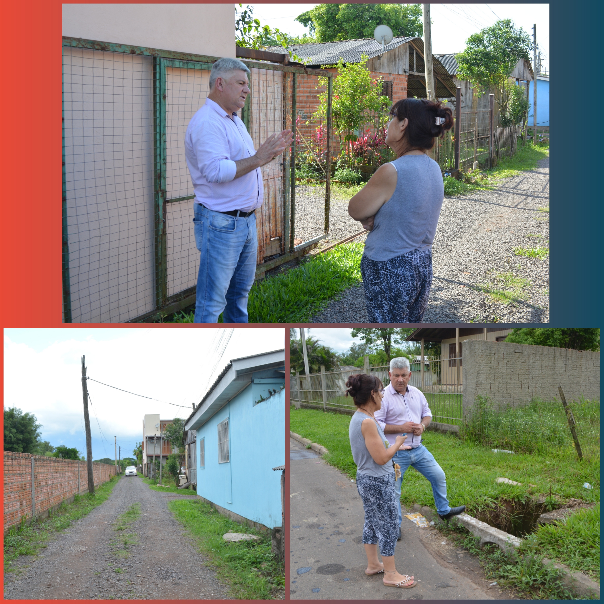 19/11/2019 - Moradora conversa com Nor Boeno e reivindica iluminação e denominação de servidão de passagem no bairro Santo Afonso