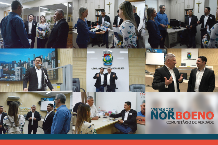 23/07/2019 - Vereador Nor Boeno recebe o vereador Sidinei Bueno de Palmeira das Missões na Câmara