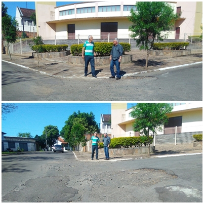 23/11/2018 - Vereador Nor Boeno solicita recomposição asfáltica em esquina no bairro Liberdade