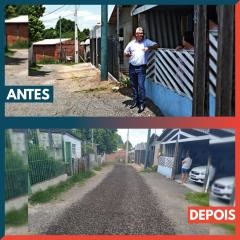 24/01/2020 - Vereador Nor Boeno tem pedido de colocação de brita em travessa de Canudos atendido