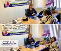 25/04/2022 - Vereadora Lourdes Valim recebe visita de líder comunitária 