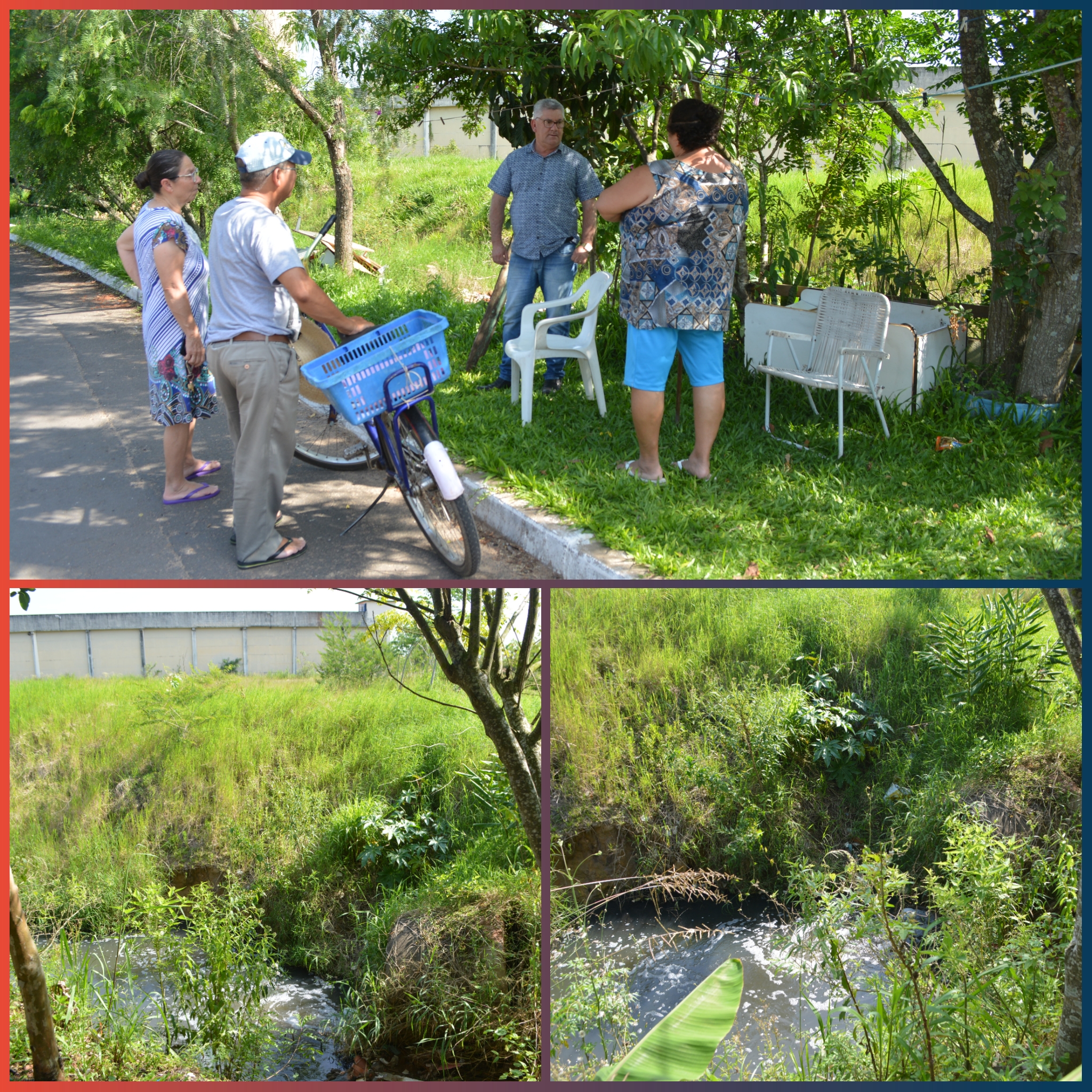 25/11/2019 - Vereador Nor Boeno recebe queixa acerca de esgoto a céu aberto ao dialogar com moradores da Marisol