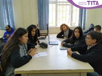 26/06/2019 - Tita participa de bate-papo com alunas da EMEF Adolfina Diefenthäler