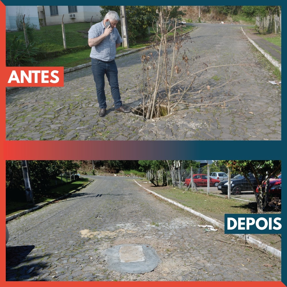 26/09/2019 - Vereador Nor Boeno pede recolocação de tampa de boca de lobo na Marisol