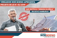 29/08/2019 - Projeto de Nor Boeno que institui a Semana da Bíblia no município é aprovado