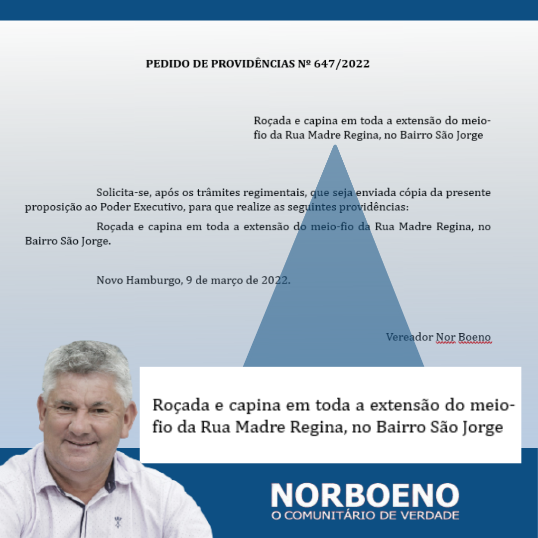 15/03/2022 - Nor Boeno pede limpeza de meio-fio em rua do bairro São Jorge